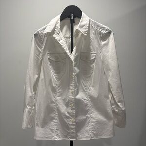 Ann Taylor Cream Button-Up Blouse